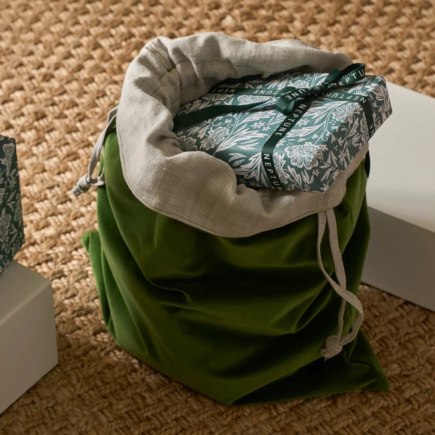 Neptune Seasonal_Christmas_Christmas accessories default Elden Velvet Christmas Sack, Mallard