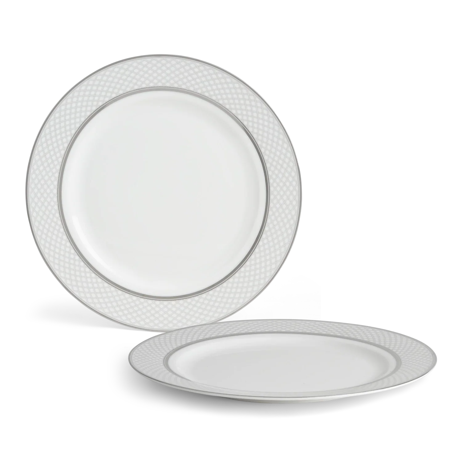 Neptune Accessories_Tabletop_Dinnerware default Fenton Bone China Charger Plates, Platinum - Set of 2