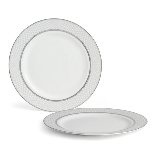 Neptune Accessories_Tabletop_Dinnerware default Fenton Bone China Charger Plates, Platinum - Set of 2