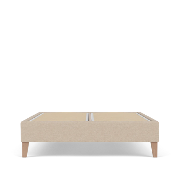 Neptune Beds default Francis Double Bed Base, Signature Linen Calico - Natural Oak Legs