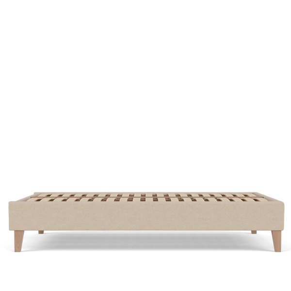 Neptune Beds default Francis Double Bed Base, Signature Linen Calico - Natural Oak Legs