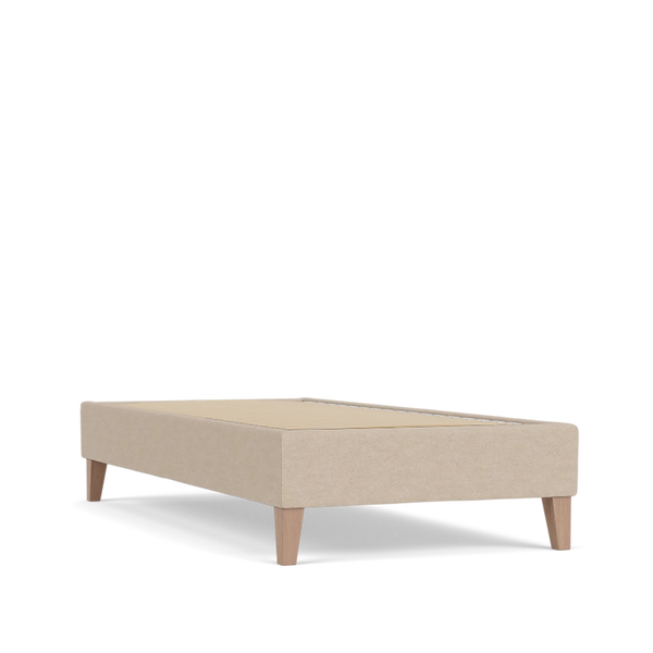 Neptune Beds default Francis Single Bed Base, Signature Linen Calico - Natural Oak Legs