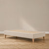Neptune Beds default Francis Single Bed Base, Signature Linen Calico - Natural Oak Legs