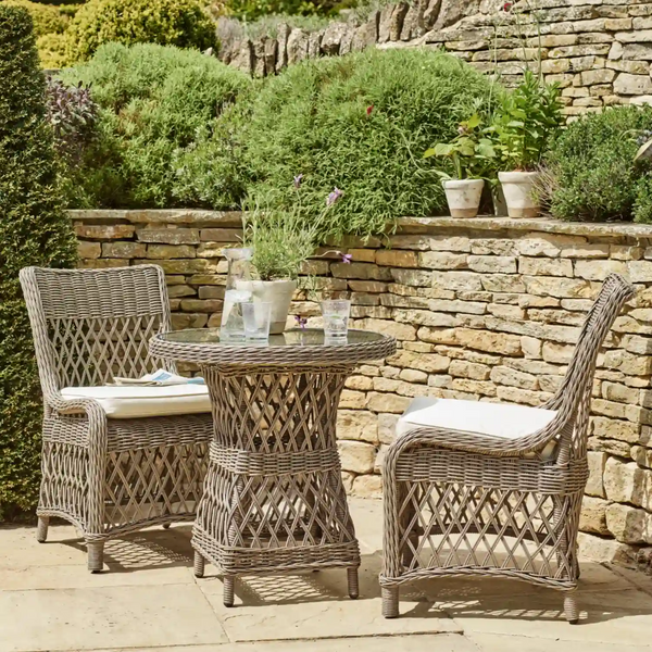 Harrington 2 Seater Round Wicker Bistro Garden Set