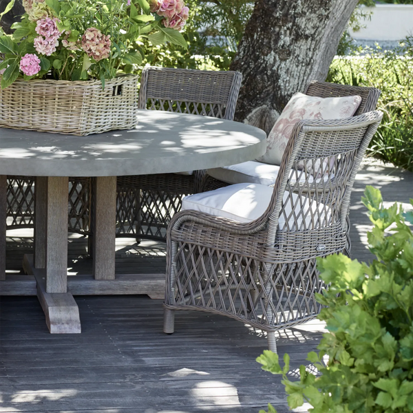 Neptune Seasonal_Garden_Outdoor dining and carver chairs default Harrington Wicker Garden Dining Chair