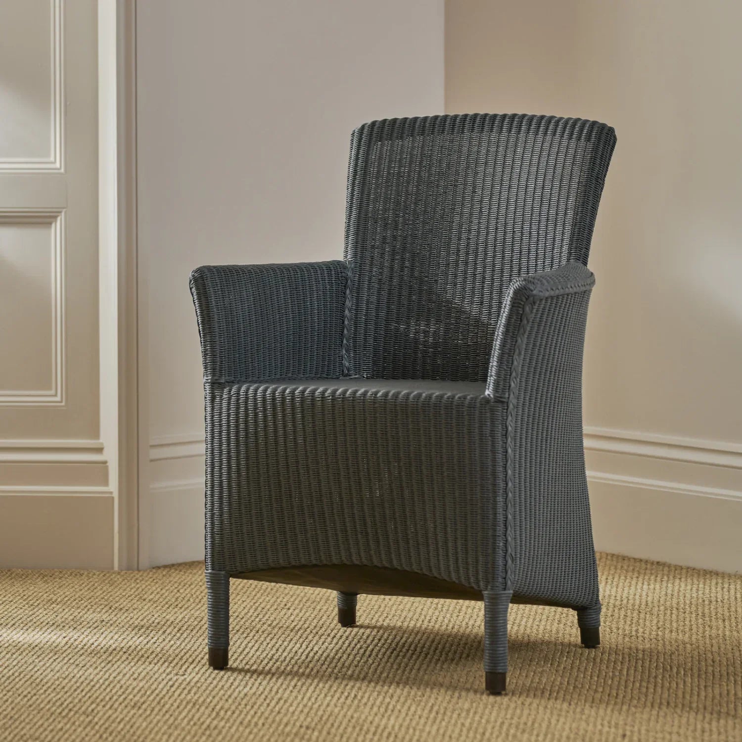 Neptune Furniture_Living & dining furniture_Dining & bar stools Charcoal Havana Lloyd Loom Carver Dining Chair