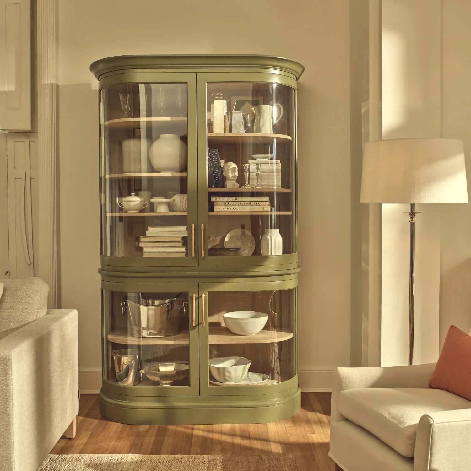 Neptune Furniture_Living & dining furniture_Living & dining storage default Henley Curved Glass Cabinet