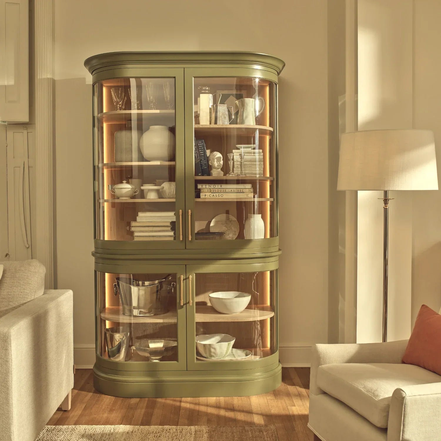 Neptune Furniture_Living & dining furniture_Living & dining storage default Henley Curved Glass Cabinet