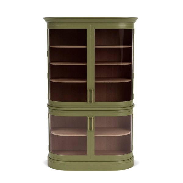Neptune Furniture_Living & dining furniture_Living & dining storage default Henley Curved Glass Cabinet, Olive