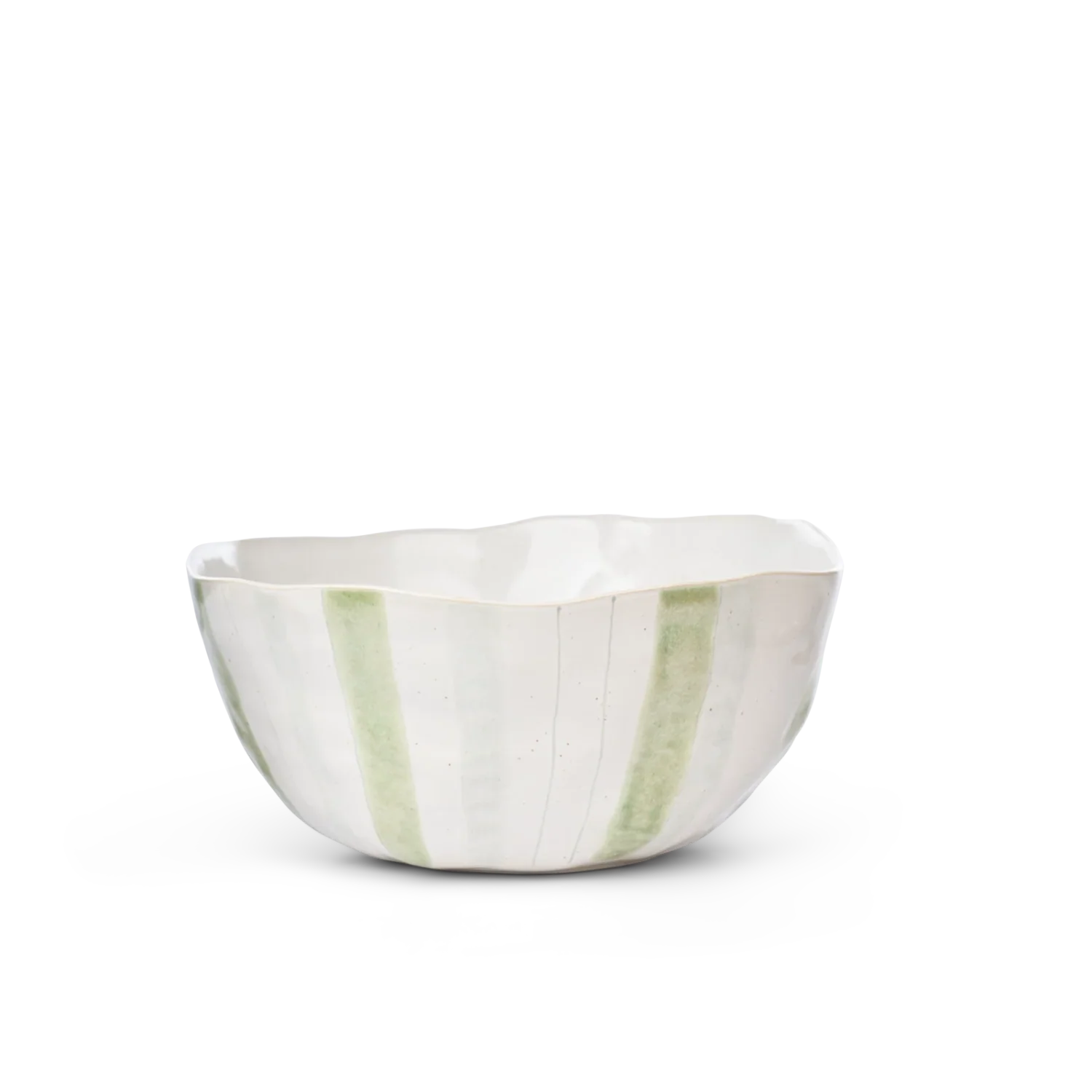 Neptune Accessories_Tabletop_Serveware default Hollywell Serving Bowl, Green Stripe