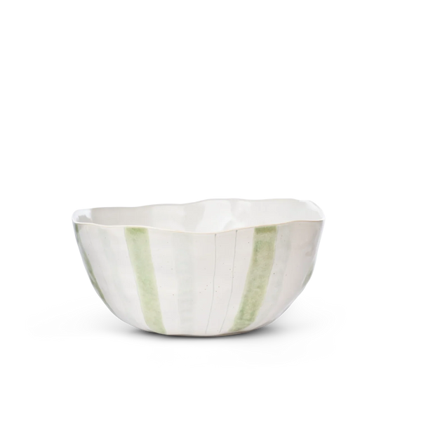 Neptune Accessories_Tabletop_Serveware default Hollywell Serving Bowl, Green Stripe