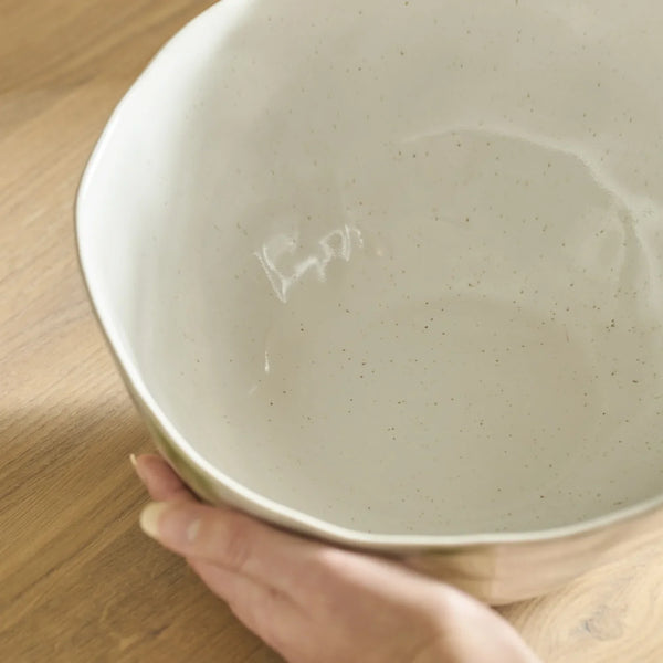 Neptune Accessories_Tabletop_Serveware default Hollywell Serving Bowl, Green Stripe