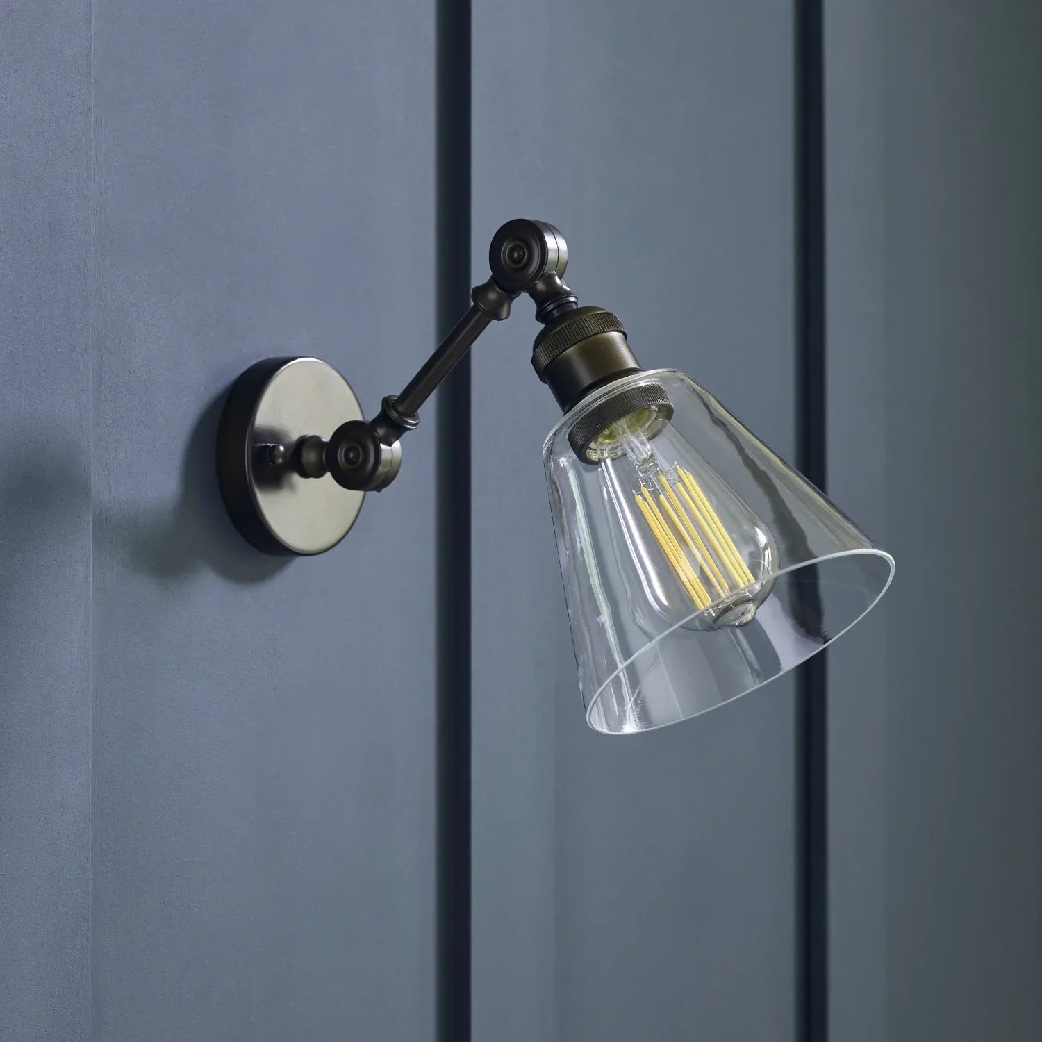 Neptune Accessories_Lighting_Wall lights default Keats Glass Shade Wall Light, Bronze