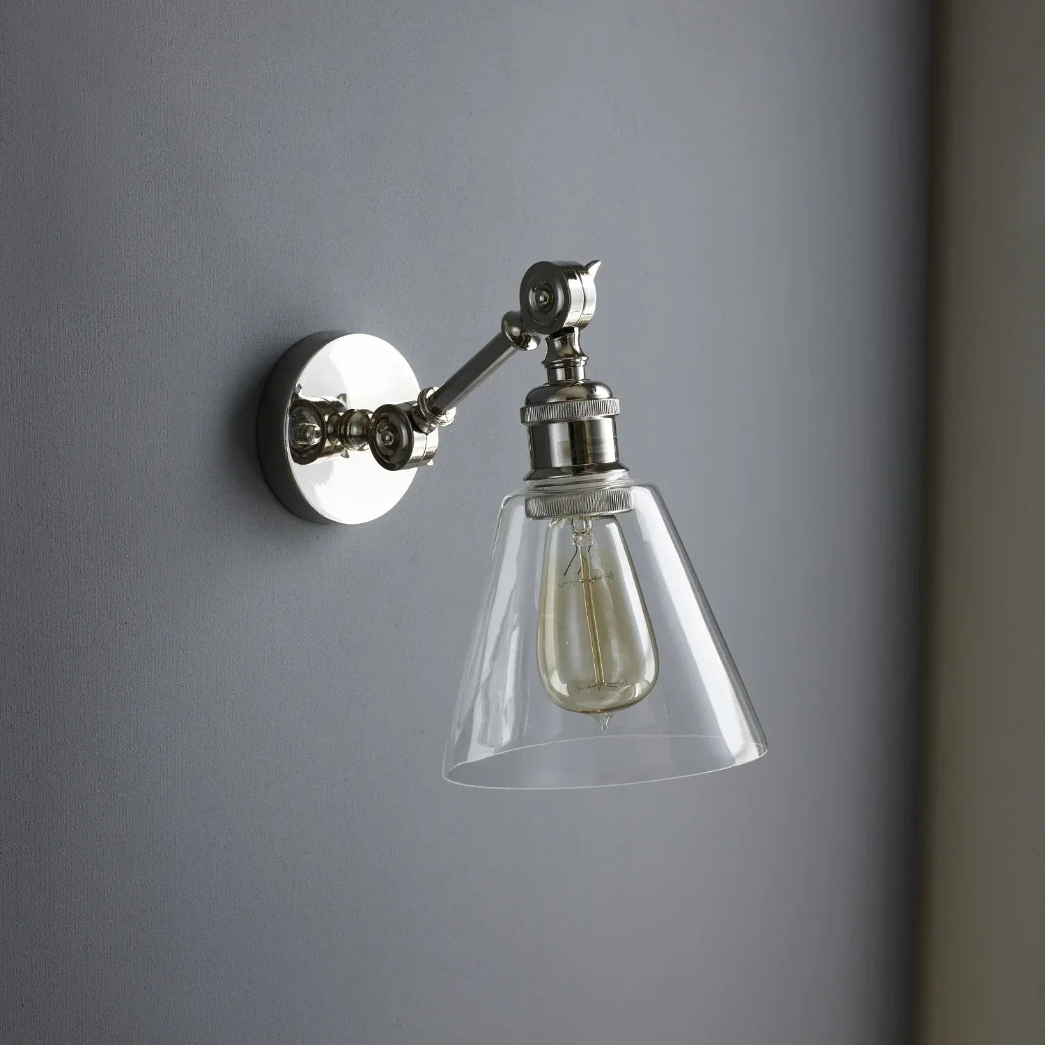 Neptune Accessories_Lighting_Wall lights default Keats Glass Shade Wall Light, Nickel