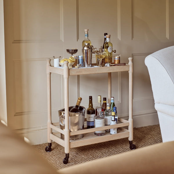 Larkhall Oak Drinks Trolley