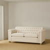 Neptune Sofas default Lottie 2 Seater Sofa, Heavyweight Linen Pale Oat - Natural Oak Legs