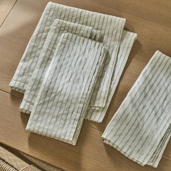 Neptune Accessories_Tabletop_Table linens default Maeve Cotton Linen Napkins, Nettle - Set of 4