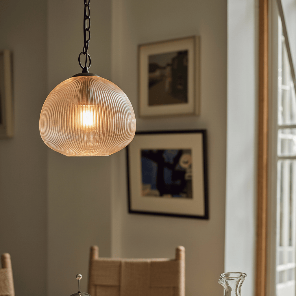 Malton Fluted Glass Round Pendant Light – Neptune