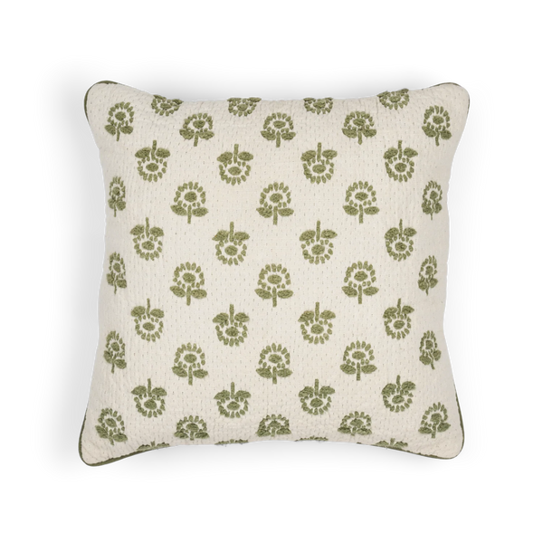 Margot Embroidered Scatter Cushion, Olive