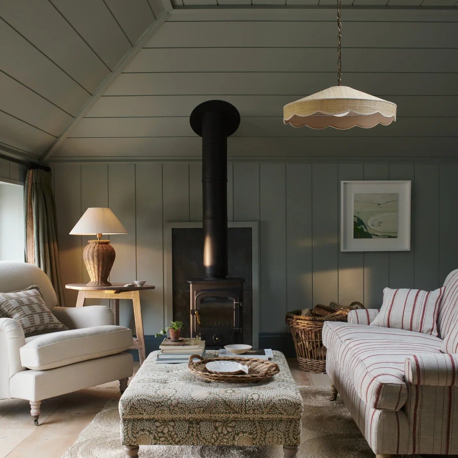 Neptune Accessories_Lighting_Pendants default Marina Large Scalloped Raffia Pendant Light