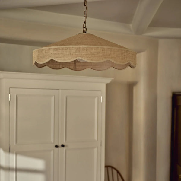 Neptune Accessories_Lighting_Pendants default Marina Large Scalloped Raffia Pendant Light