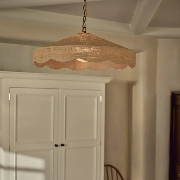Neptune Accessories_Lighting_Pendants default Marina Large Scalloped Raffia Pendant Light