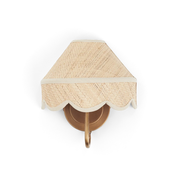 Neptune Accessories_Lighting_Wall lights default Marina Scalloped Raffia Wall Light