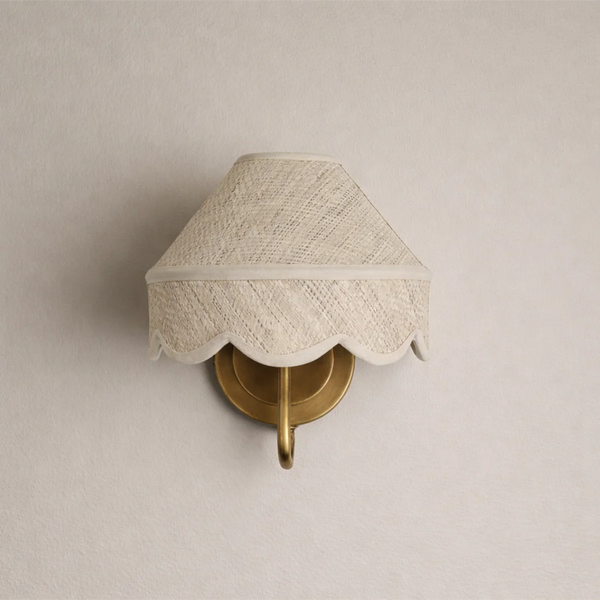 Neptune Accessories_Lighting_Wall lights default Marina Scalloped Raffia Wall Light