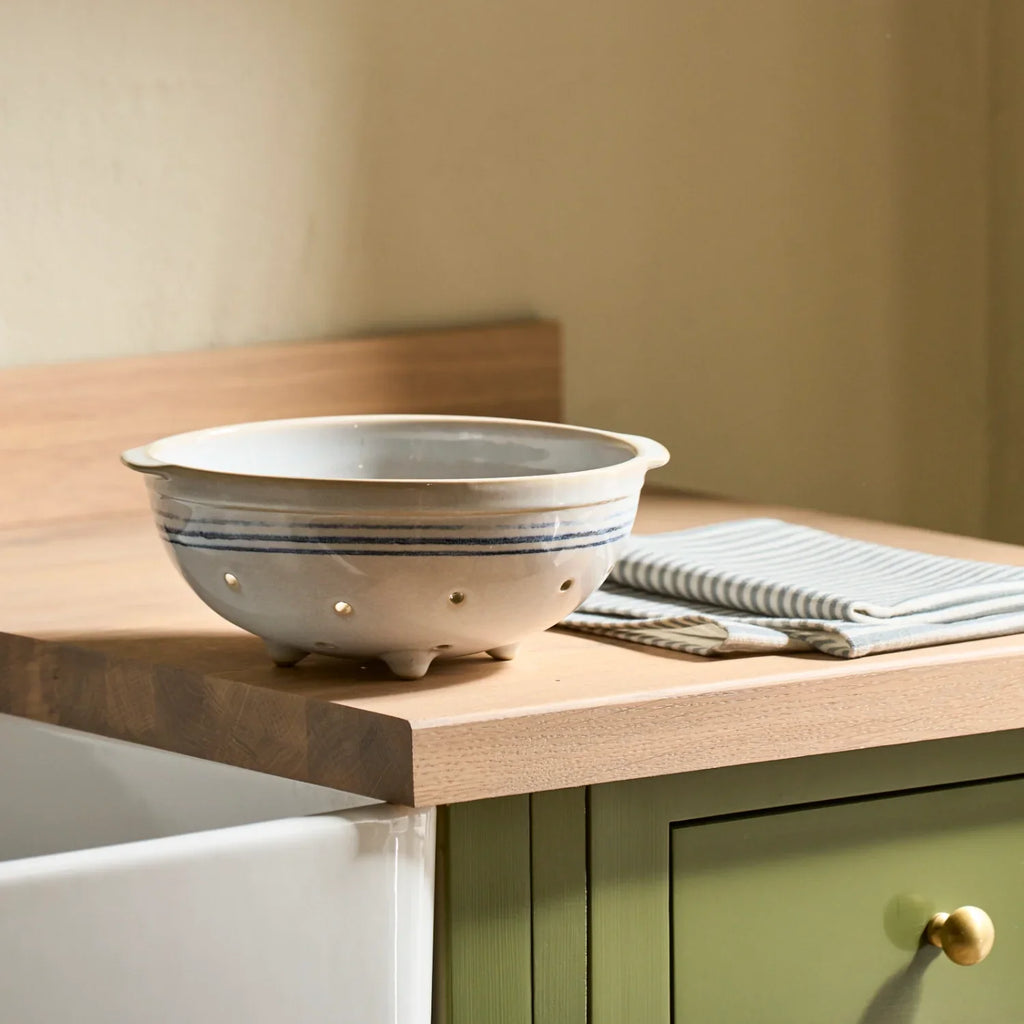 Melbury Blue Ceramic Colander – Neptune