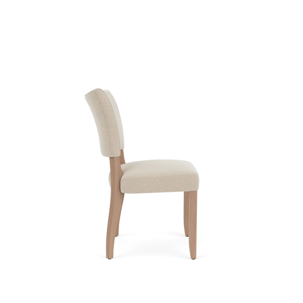 Mowbray Dining Chair, Linara Linen Natural - Natural Oak Legs