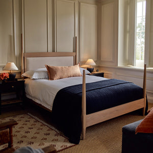 Neptune Beds Super King Walton Four Poster Bed, Heavyweight Linen Pale Oat