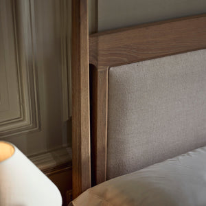 Neptune Beds Walton Four Poster Bed, Heavyweight Linen Pale Oat