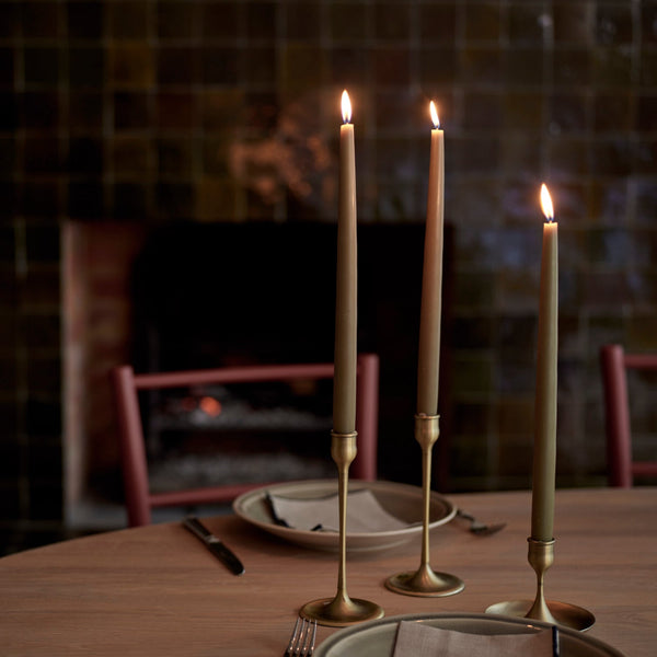 Neptune Candles Olive Nightingale Tapered Candles, Set of 4