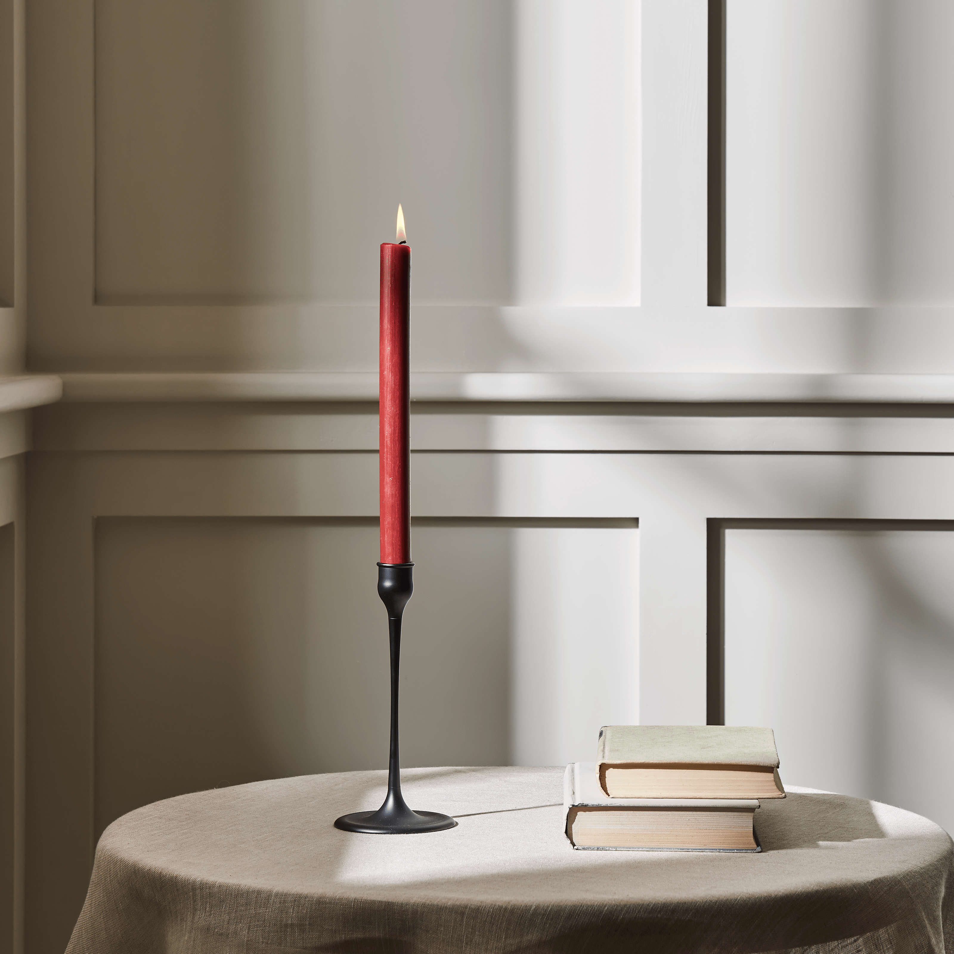 Neptune Candlesticks & Tealight Holders Tall Heddon Candlestick, Warm Black