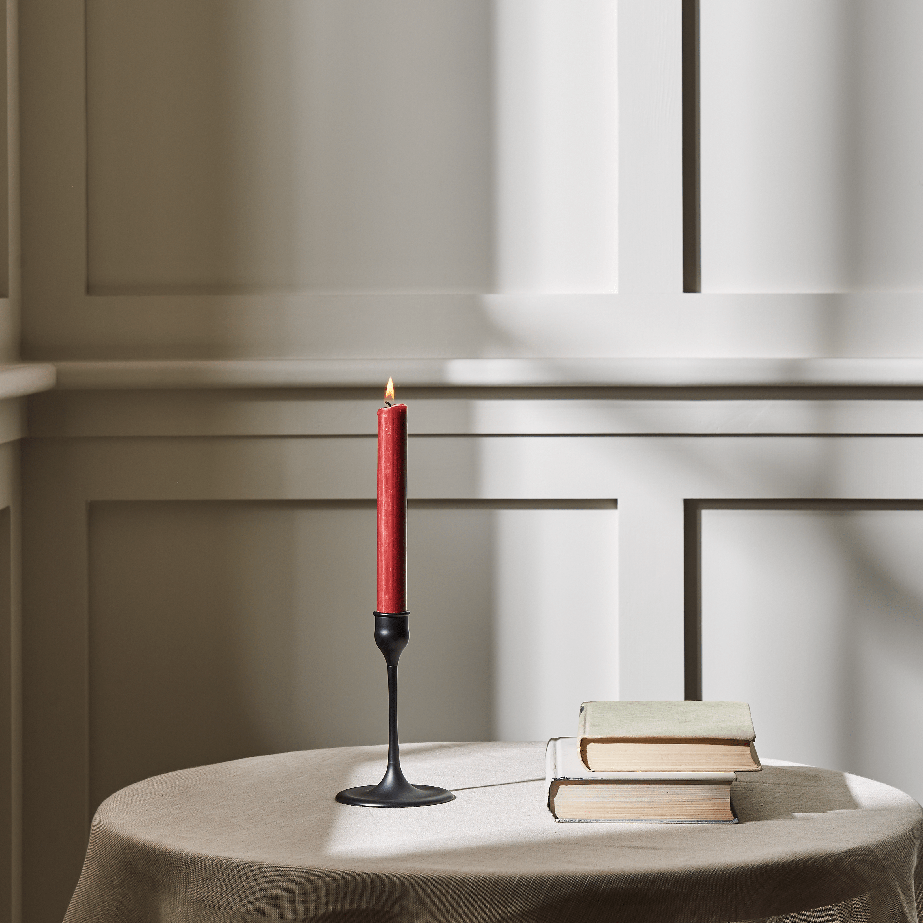 Neptune Candlesticks & Tealight Holders Large Heddon Candlestick, Warm Black