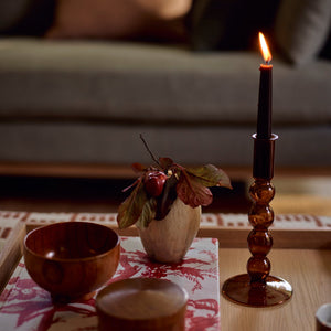 Neptune Candlesticks & Tealight Holders Short Floella Candle Holder, Amber