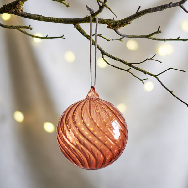 Neptune Christmas Decorations Avery Glass Baubles, Set of 3