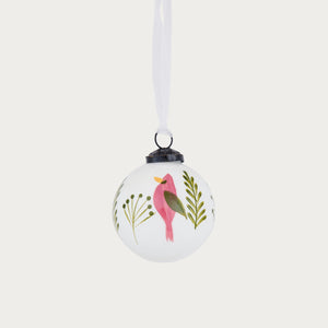 Neptune Christmas Decorations Default Merrivale Red Bird Glass Bauble, Set of 4