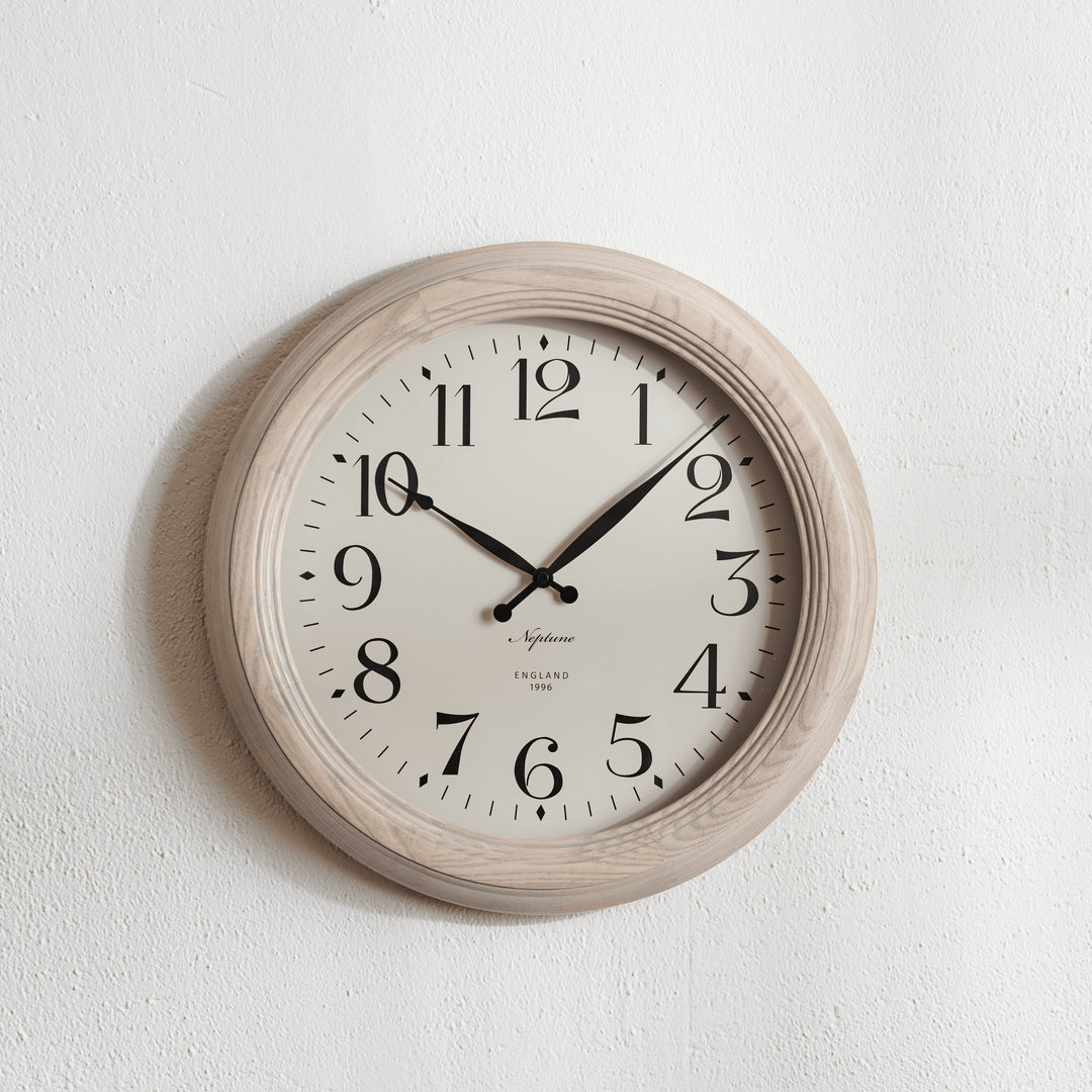 Harrison Medium Wall Clock, Seasoned Oak – Neptune
