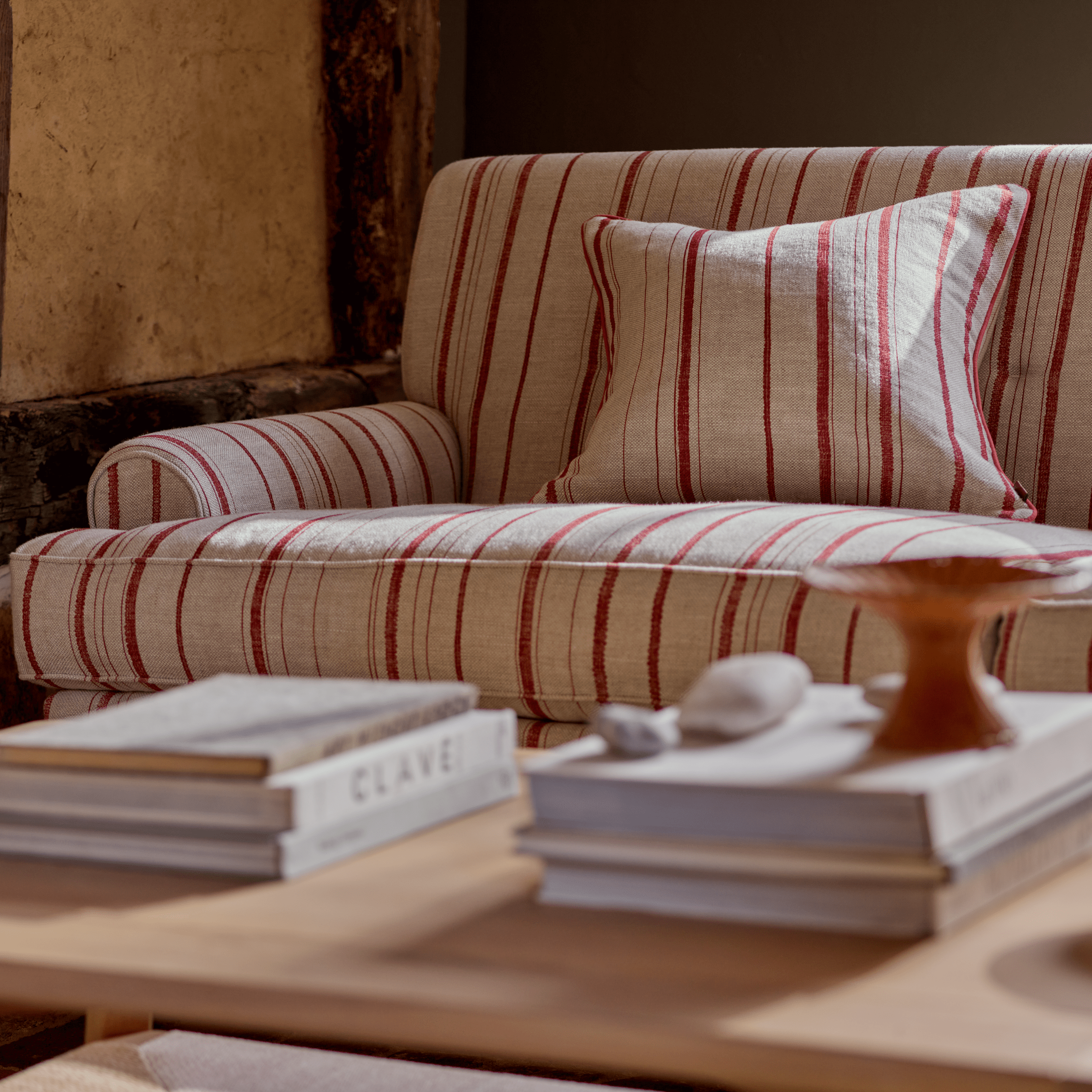 Neptune Cushions Scatter Cushion, Red Carskiey Stripe