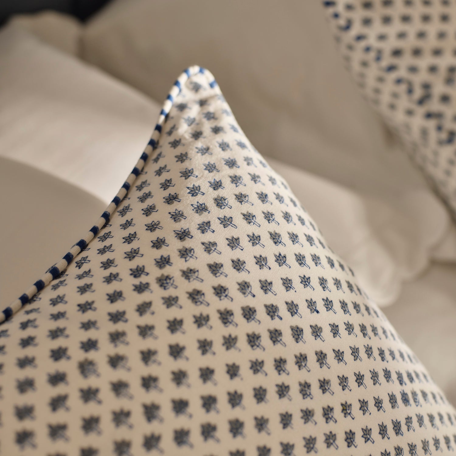 Neptune Cushions Eve Square Printed Scatter Cushion, Navy