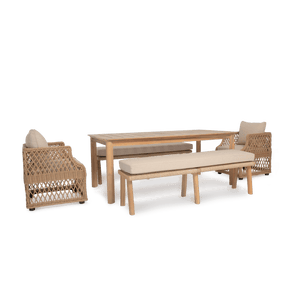 Kew Table & Bench with Longmeadow Carver Chairs