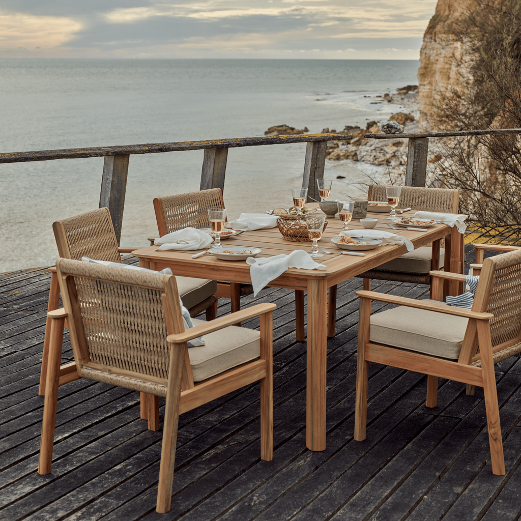 Kew 6 Seater Dining Set with Kew Carver Chairs Neptune