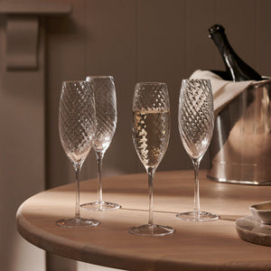 Neptune Glassware Islington Champagne Flutes, Set of 4