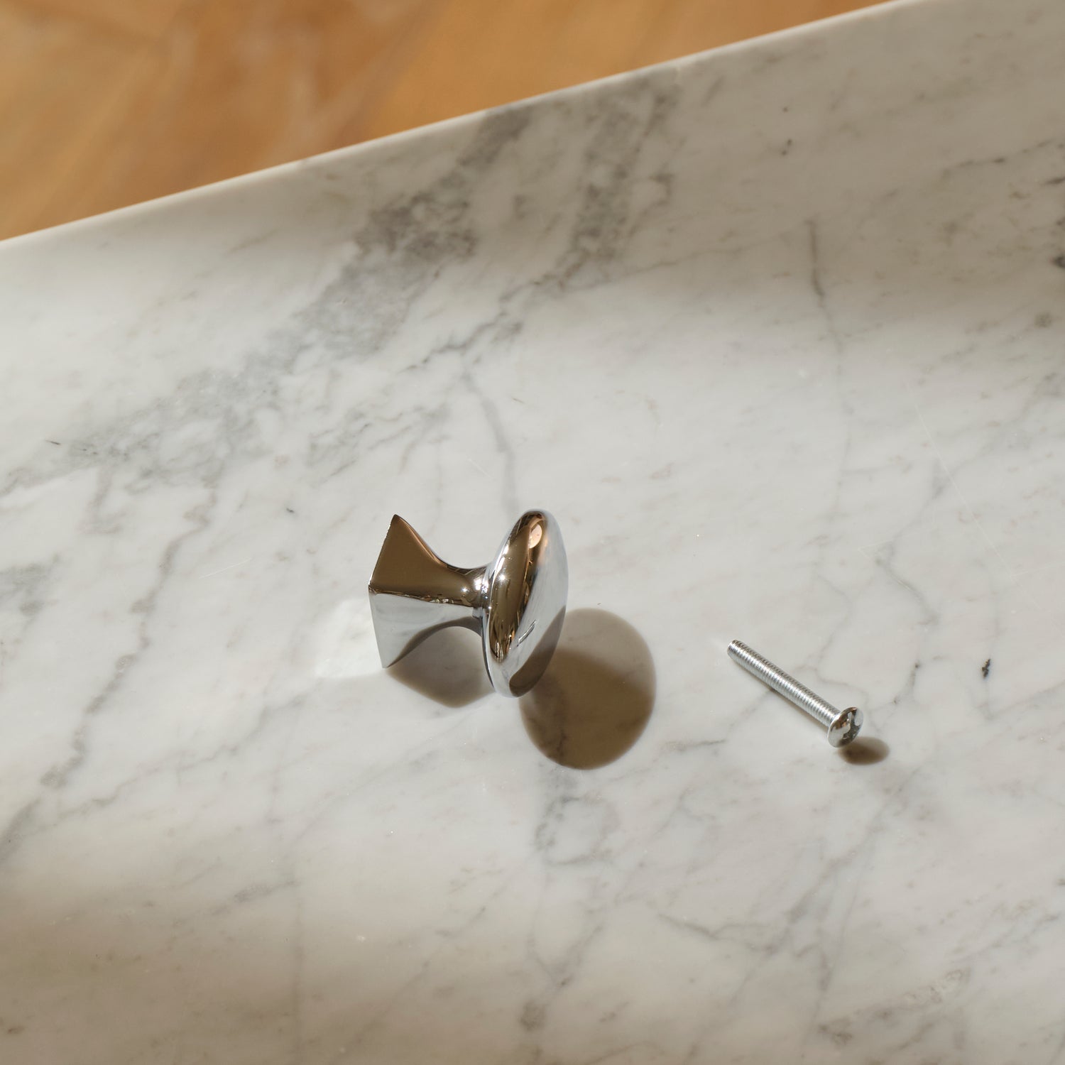 Neptune Handles & Hardware Chrome Warwick Button Knob, Set of 2