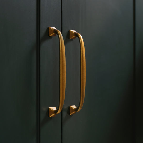 Neptune Handles & Hardware Flattened Brass Warwick Large Handle, Set of 2