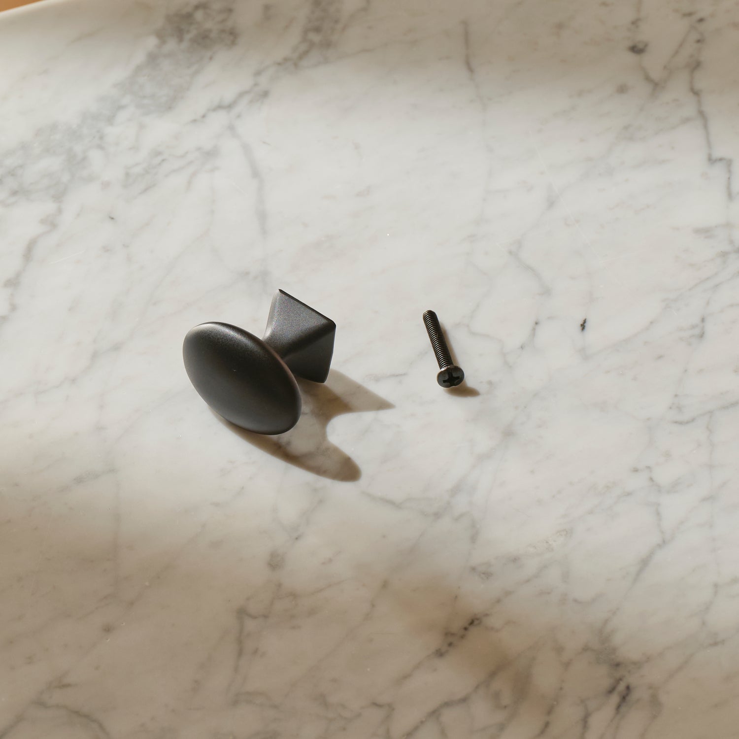 Neptune Handles & Hardware Matt Black Bronze Warwick Button Knob, Set of 2