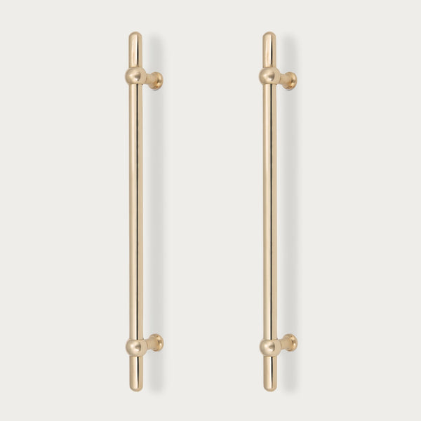 Neptune Handles & Hardware Polished Brass Oscott Large Bar Handle, Set of 2