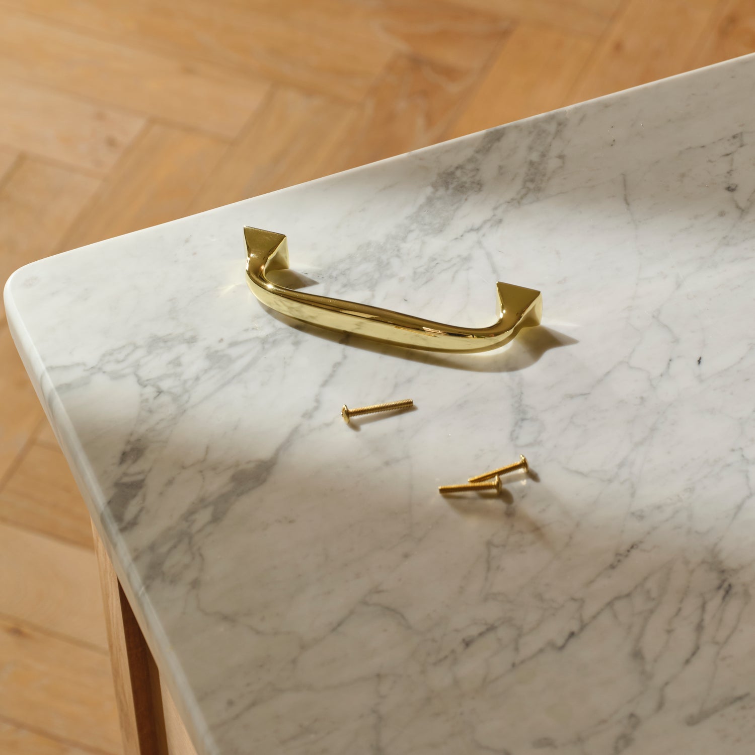 Neptune Handles & Hardware Polished Brass Warwick Medium Handle, Set of 2