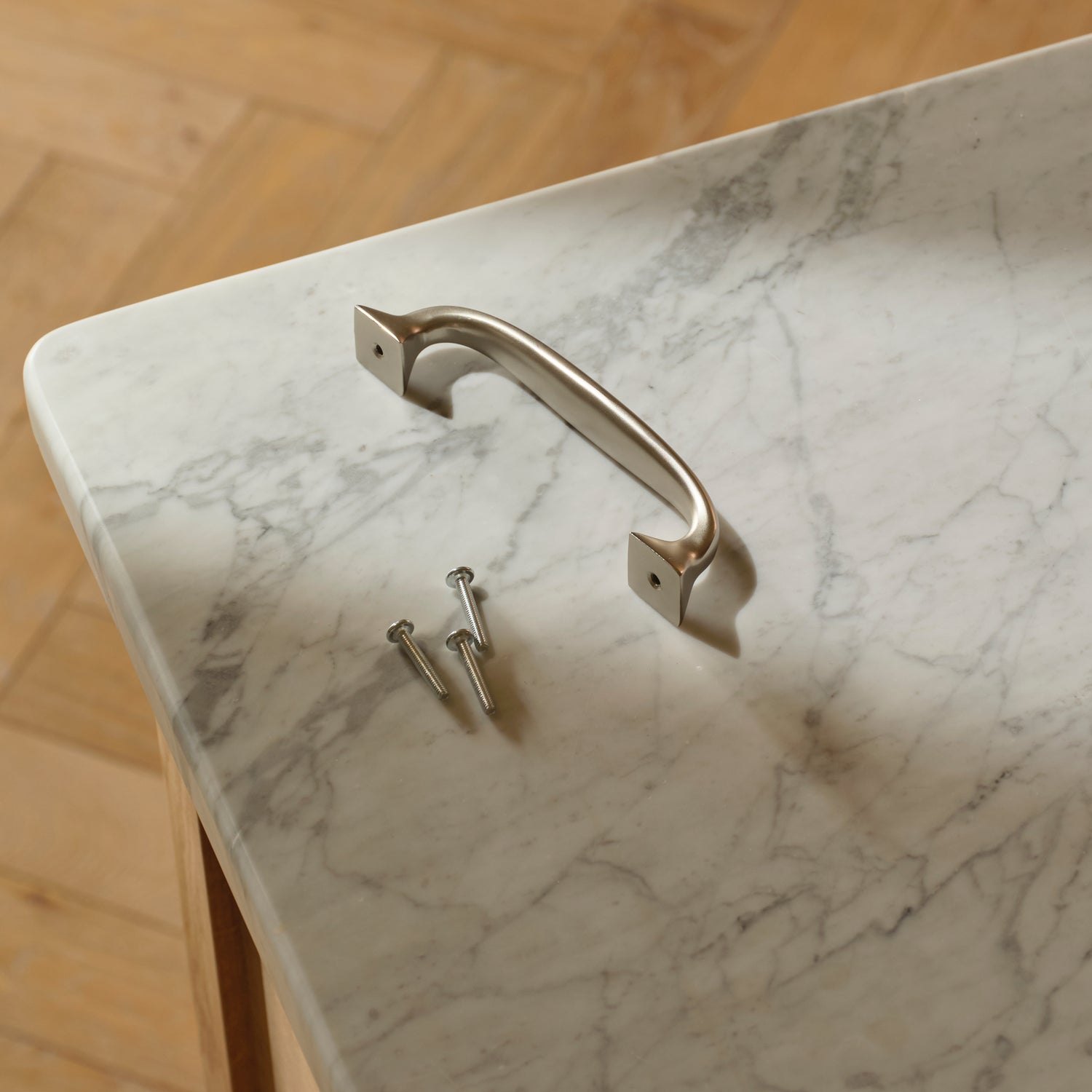 Neptune Handles & Hardware Satin Nickel Warwick Medium Handle, Set of 2